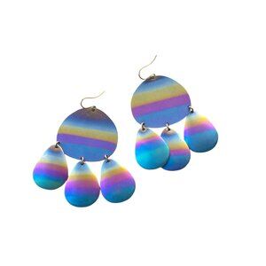 Bohemian Rainbow Dangle Earrings 2.5”